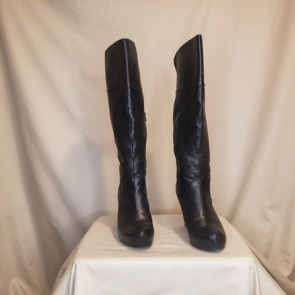 Steve Madden Knee Length Leather Boots - Picture 3 of 11